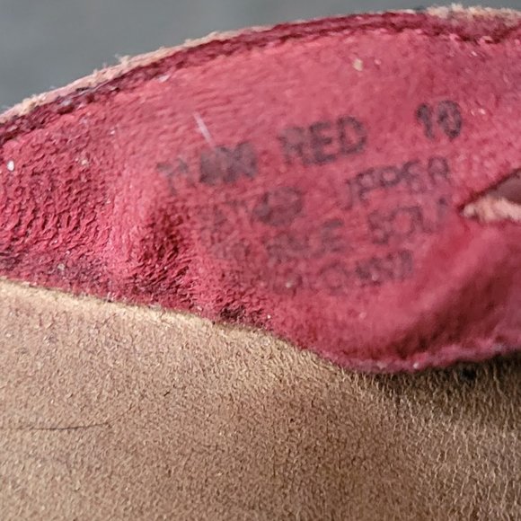 Red Leather Minnetonka Studded Thong Sandals Size 10 - Picture 3 of 15